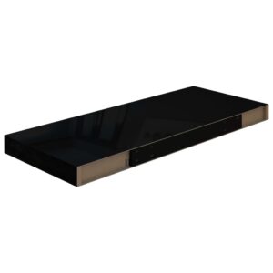 vidaXL Svävande vägghyllor 2 st svart högglans 60x23,5x3,8 cm MDF - Bild 7