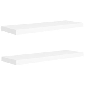 vidaXL Svävande vägghyllor 2 st vit 80x23,5x3,8 cm MDF - Bild 2