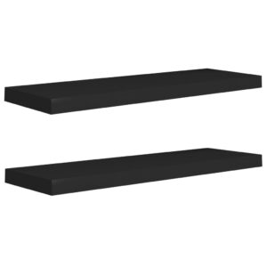 vidaXL Svävande vägghyllor 2 st svart 80x23,5x3,8 cm MDF - Bild 2