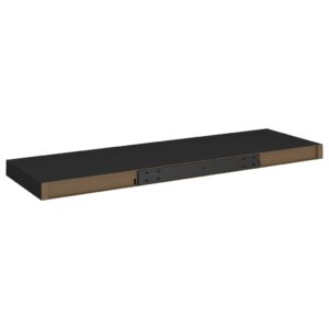 vidaXL Svävande vägghyllor 2 st svart 80x23,5x3,8 cm MDF - Bild 7