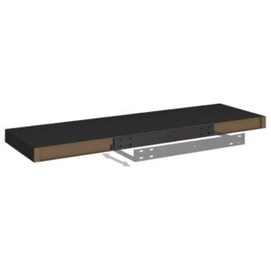 vidaXL Svävande vägghyllor 2 st svart 80x23,5x3,8 cm MDF - Bild 8