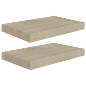 vidaXL Svävande vägghyllor 2 st ek 40x23x3,8 cm MDF - Bild 2