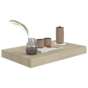 vidaXL Svävande vägghyllor 2 st ek 40x23x3,8 cm MDF - Bild 3