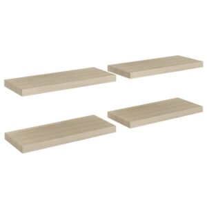 vidaXL Svävande vägghyllor 4 st ek 60x23,5x3,8 cm MDF - Bild 2