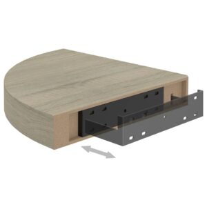 vidaXL Svävande hörnhyllor 4 st ek 25x25x3,8 cm MDF - Bild 8