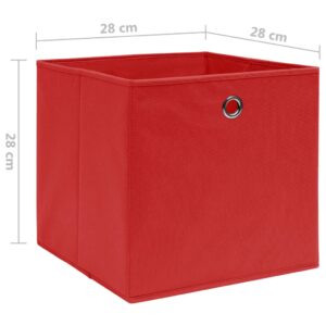 vidaXL Förvaringslådor 10 st non-woven tyg 28x28x28 cm röd - Bild 5