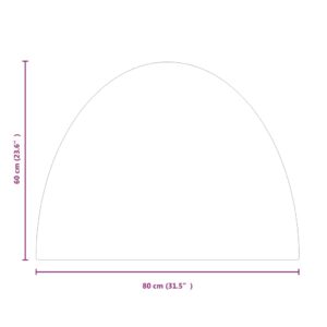 vidaXL Glasskiva för öppen spis halvrund 800x600 mm - Bild 8