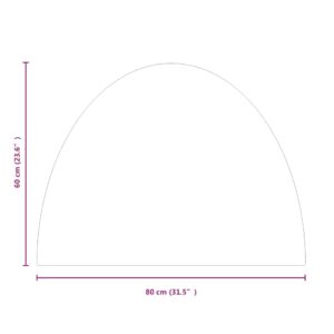 vidaXL Glasskiva för öppen spis halvrund 800x600 mm - Bild 10