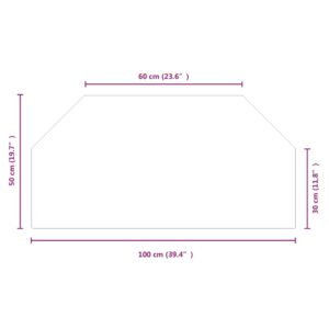 vidaXL Glasskiva för öppen spis sexkantig 100x50 cm - Bild 7