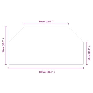 vidaXL Glasskiva för öppen spis sexkantig 100x50 cm - Bild 9