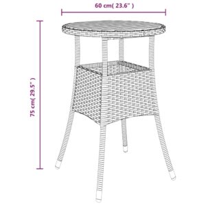 vidaXL Trädgårdsbord Ø60x75 cm akaciaträ och konstrotting grå - Bild 6