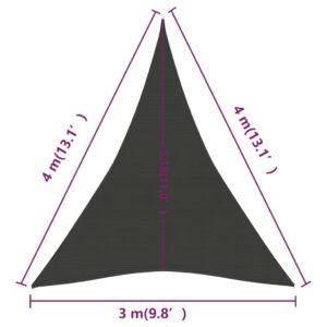 vidaXL Solsegel 160 g/m² antracit 3x4x4 m HDPE - Bild 6