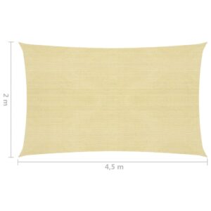 vidaXL Solsegel 160 g/m² beige 2x4,5 m HDPE - Bild 6