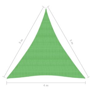 vidaXL Solsegel 160 g/m² ljusgrön 4x5x5 m HDPE - Bild 6