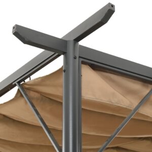 vidaXL Pergola med infällbart tak taupe 3x3 m stål 180 g/m² - Bild 3