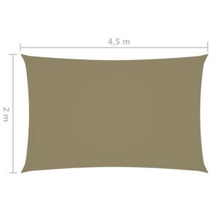 vidaXL Solsegel oxfordtyg rektangulärt 2x4,5 m beige - Bild 6