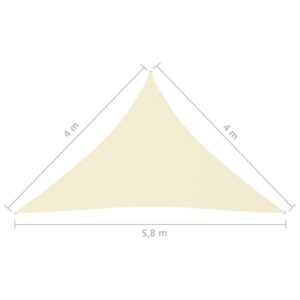 vidaXL Solsegel Oxfordtyg trekantigt 4x4x5,8 m gräddvit - Bild 6