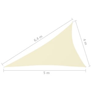 vidaXL Solsegel oxfordtyg trekantigt 4x5x6,4 m gräddvit - Bild 6