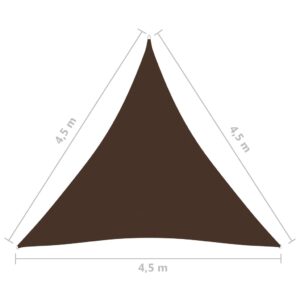 vidaXL Solsegel Oxfordtyg trekantigt 4,5x4,5x4,5 m brun - Bild 6