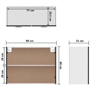 vidaXL Väggskåp svart 80x31x60 cm konstruerat trä - Bild 9