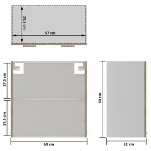 vidaXL Väggskåp med glasdörrar sonoma-ek 60x31x60 cm spånskiva - Bild 9