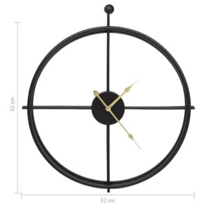 vidaXL Väggklocka svart 52 cm järn - Bild 5