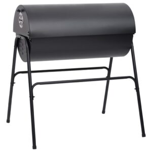 vidaXL Grilltunna med 2 grillgaller svart 80x95x90 cm stål - Bild 6