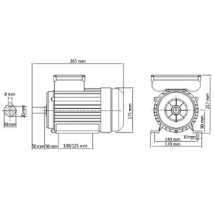 vidaXL 1-fas elektrisk motor aluminium 2,2kW/3HK 2-polig 2800 - Bild 8