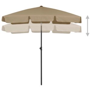 vidaXL Strandparasoll taupe 180x120 cm - Bild 5