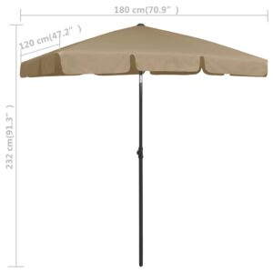 vidaXL Strandparasoll taupe 180x120 cm - Bild 8