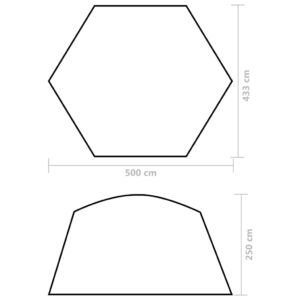 vidaXL Pooltält tyg 500x433x250 cm kamouflage - Bild 8