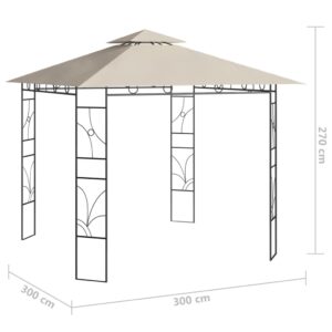 vidaXL Paviljong 3x3x2,7 m gräddvit 160 g/m² - Bild 5