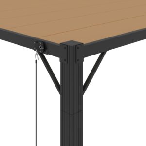 vidaXL Paviljong med lamelltak 3x3 m taupe tyg och aluminium - Bild 7