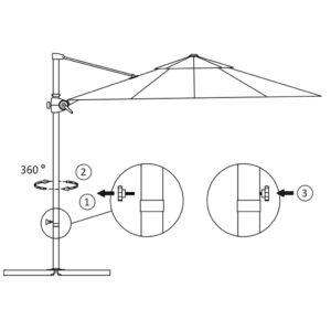 vidaXL Frihängande parasoll med stålstång terrakotta 250x250 cm - Bild 8