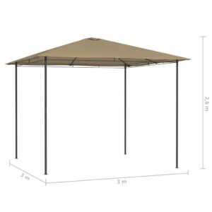 vidaXL Paviljong 3x3x2,6 m taupe 160 g/m² - Bild 4