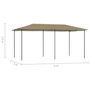 vidaXL Paviljong 3x6x2,6 m taupe 160 g/m² - Bild 4