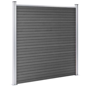 vidaXL Staketpanel WPC 180x186 cm svart - Bild 3