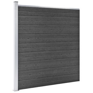 vidaXL Staketpanel WPC 175x186 cm svart - Bild 2