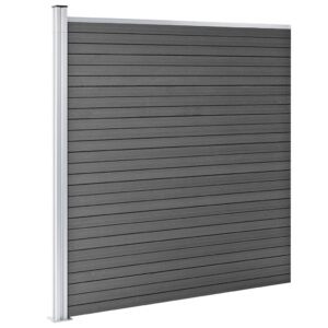 vidaXL Staketpanel WPC 175x186 cm svart - Bild 3