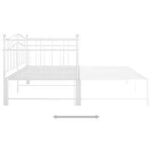 vidaXL Utdragbar sängram bäddsoffa vit metall 90x200 cm - Bild 5