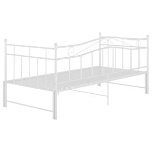 vidaXL Utdragbar sängram bäddsoffa vit metall 90x200 cm - Bild 9