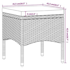 vidaXL Caféset 5 delar konstrotting och härdat glas svart - Bild 10