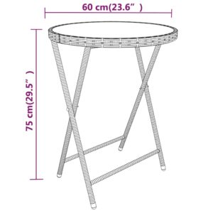 vidaXL Caféset 5 delar konstrotting och härdat glas grå - Bild 11