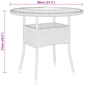 vidaXL Caféset för trädgården 3 delar konstrotting svart - Bild 9