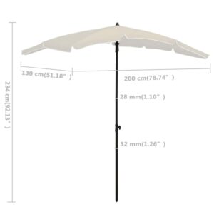 vidaXL Parasoll med stång 200x130 cm sand - Bild 6