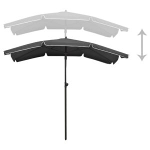 vidaXL Parasoll med stång 200x130 cm antracit - Bild 5