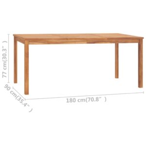 vidaXL Trädgårdsbord 180x90x77 cm massiv teak - Bild 7