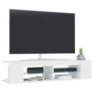 vidaXL TV-bänk med LED-belysning vit 135x39x30 cm - Bild 6