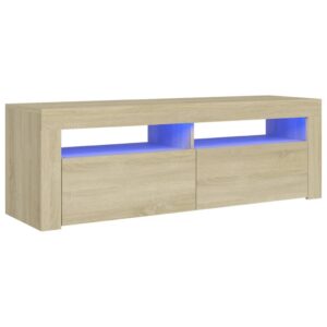 vidaXL TV-bänk med LED-belysning sonoma-ek 120x35x40 cm - Bild 2