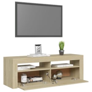 vidaXL TV-bänk med LED-belysning sonoma-ek 120x35x40 cm - Bild 6